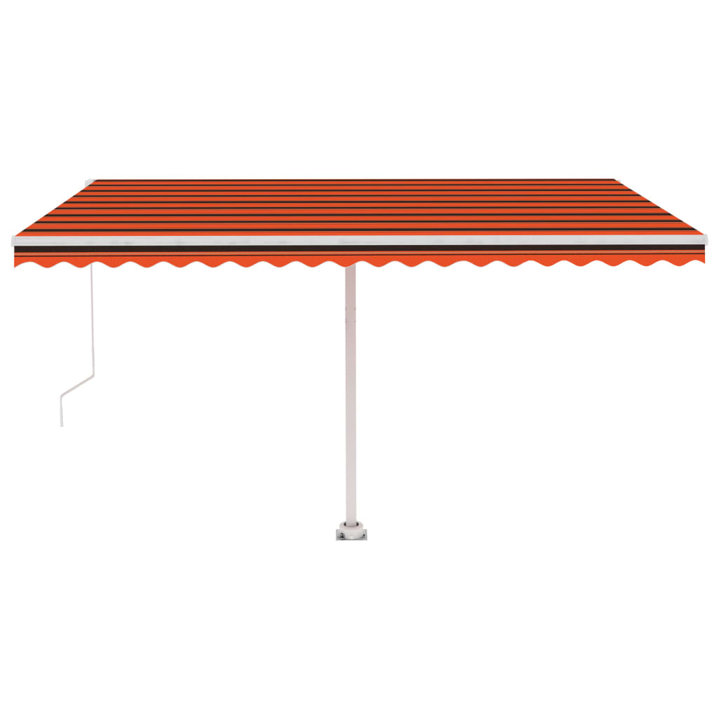 Tenda da Sole Retrattile Manuale LED 400x300 cm Arancio Marrone cod mxl 43770