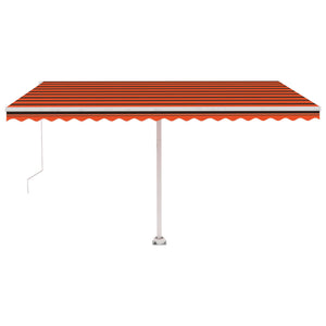 Tenda da Sole Retrattile Manuale LED 400x300 cm Arancio Marrone cod mxl 43770