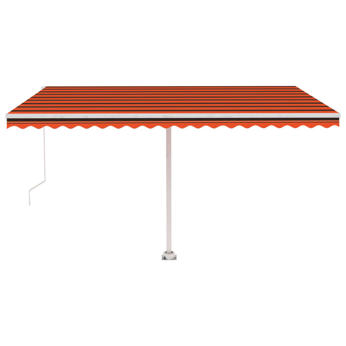 Tenda da Sole Retrattile Manuale LED 400x300 cm Arancio Marrone cod mxl 43770