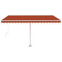 Tenda da Sole Retrattile Manuale LED 400x300 cm Arancio Marrone 3069545