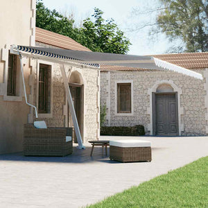 Tenda da Sole Automatica Autoportante 400x300 cm Blu e Bianca 3069546