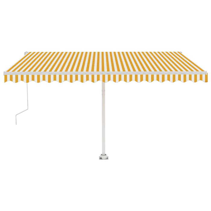 Tenda da Sole Autoportante Automatica 400x300 cm Gialla Bianca 3069548