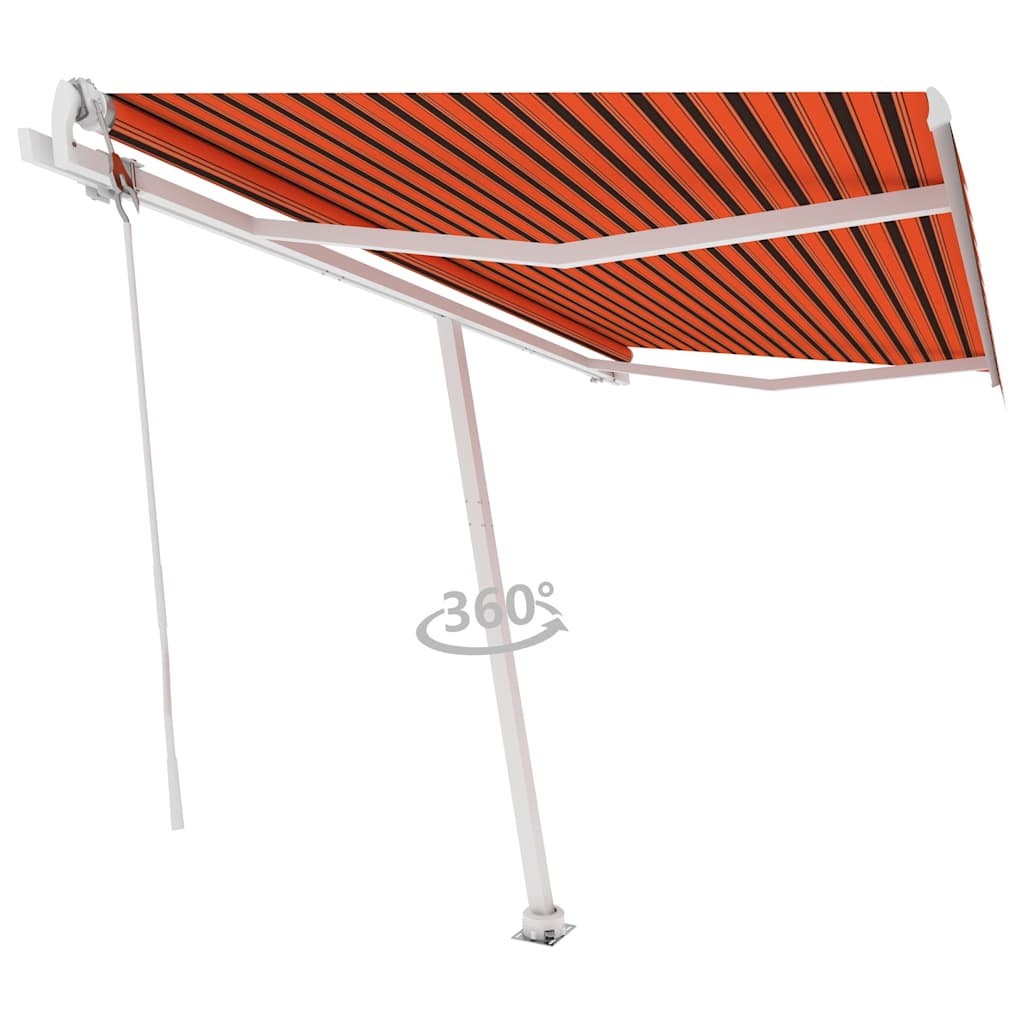 Tenda Retrattile Automatica con Palo 400x300 cm Arancio Marrone 3069550