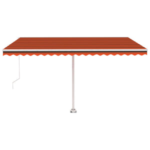 Tenda Retrattile Manuale con Palo 450x300 cm Arancio Marrone 3069560