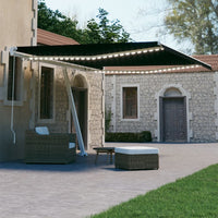 Tenda da Sole Retrattile Manuale con LED 450x300 cm Antracite 3069564