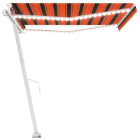 Tenda da Sole Retrattile Manuale LED 450x300 cm Arancio Marrone 3069565