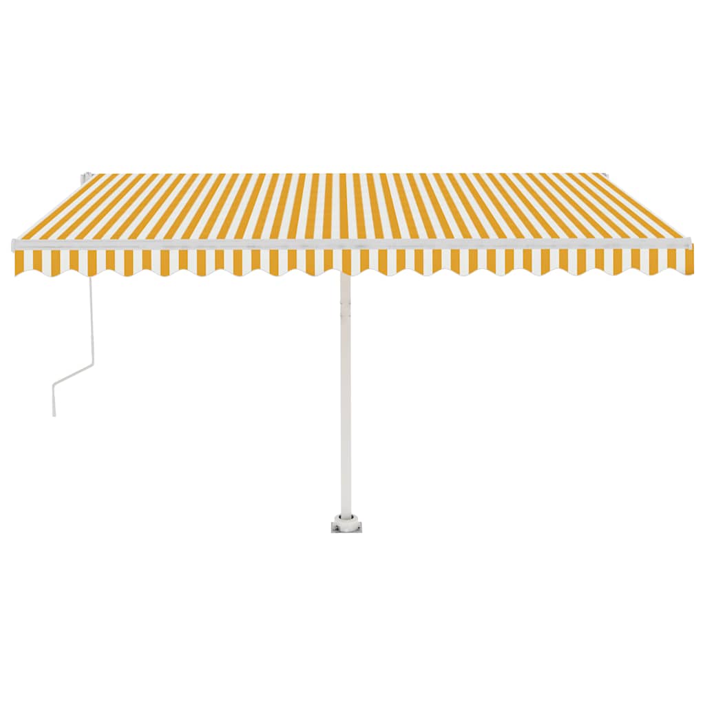 Tenda da Sole Autoportante Automatica 450x300 cm Gialla Bianca 3069568
