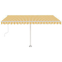 Tenda da Sole Autoportante Automatica 450x300 cm Gialla Bianca 3069568