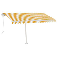 Tenda da Sole Autoportante Automatica 450x300 cm Gialla Bianca 3069568