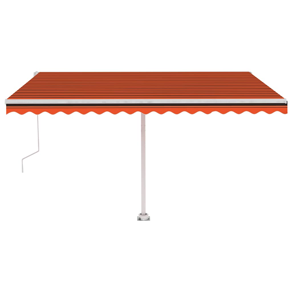 Tenda Retrattile Automatica con Palo 450x300 cm Arancio Marrone 3069570