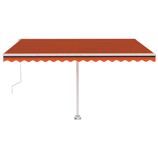 Tenda Retrattile Automatica con Palo 450x300 cm Arancio Marrone 3069570