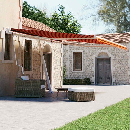 Tenda Retrattile Automatica con Palo 450x300 cm Arancio Marrone 3069570