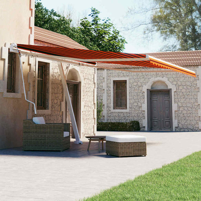 Tenda Retrattile Automatica con Palo 450x300 cm Arancio Marrone 3069570