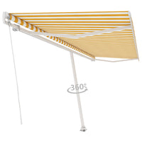 Tenda da Sole Autoportante Manuale 500x300 cm Gialla Bianca 3069578