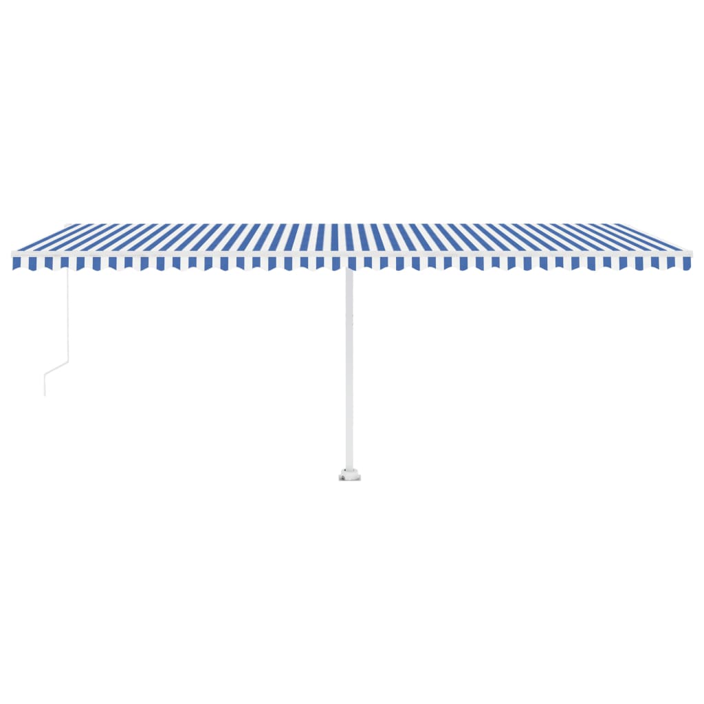 Tenda da Sole Autoportante Manuale 600x300 cm Blu Bianca 3069596