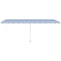 Tenda da Sole Autoportante Manuale 600x300 cm Blu Bianca 3069596
