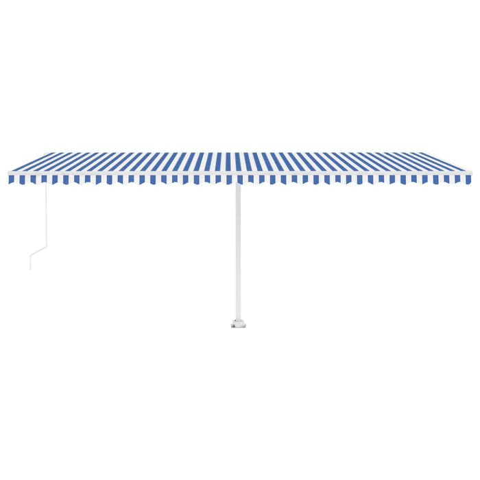 Tenda da Sole Autoportante Manuale 600x300 cm Blu Bianca 3069596
