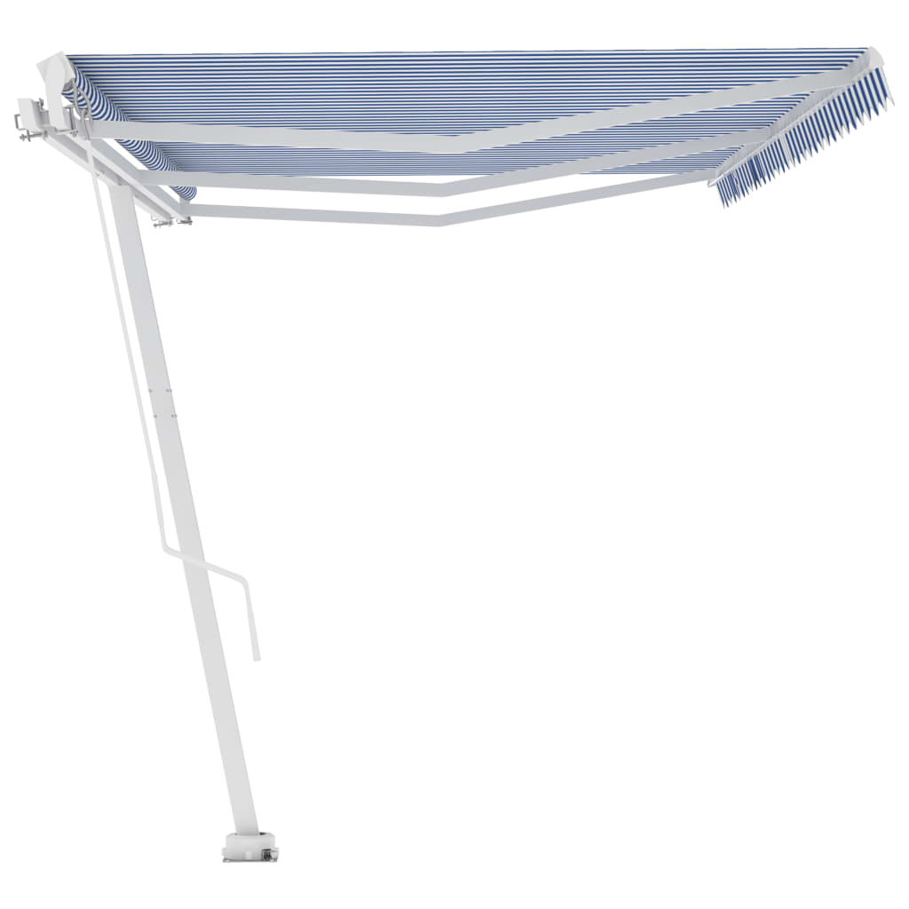 Tenda da Sole Autoportante Manuale 600x300 cm Blu Bianca 3069596