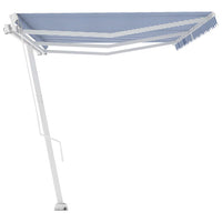 Tenda da Sole Autoportante Manuale 600x300 cm Blu Bianca 3069596