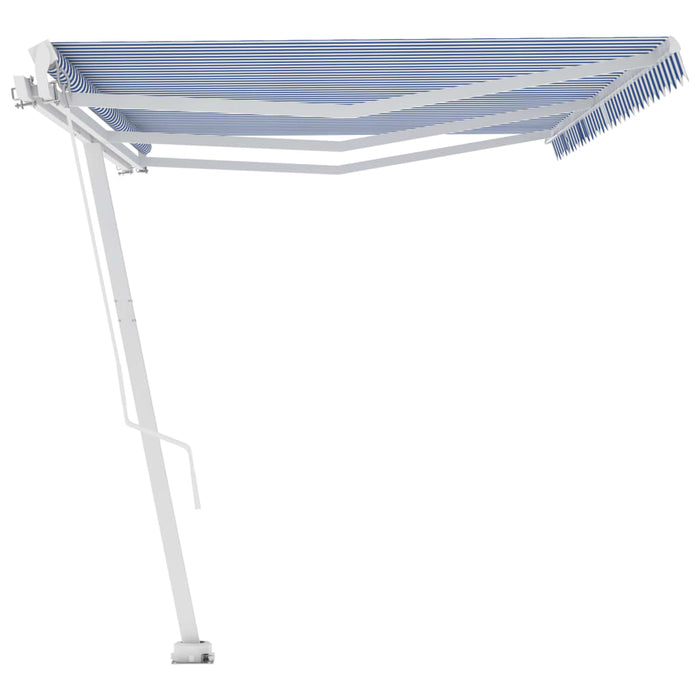 Tenda da Sole Autoportante Manuale 600x300 cm Blu Bianca 3069596