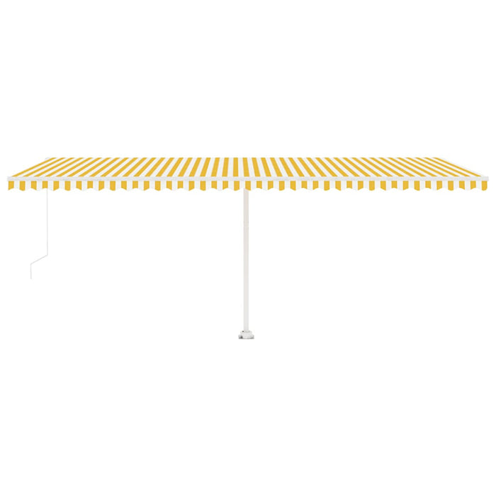 Tenda Retrattile Manuale Autoportante 600x300 cm Gialla Bianca cod mxl 30669