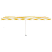 Tenda da Sole Autoportante Manuale 600x300 cm Gialla Bianca 3069598