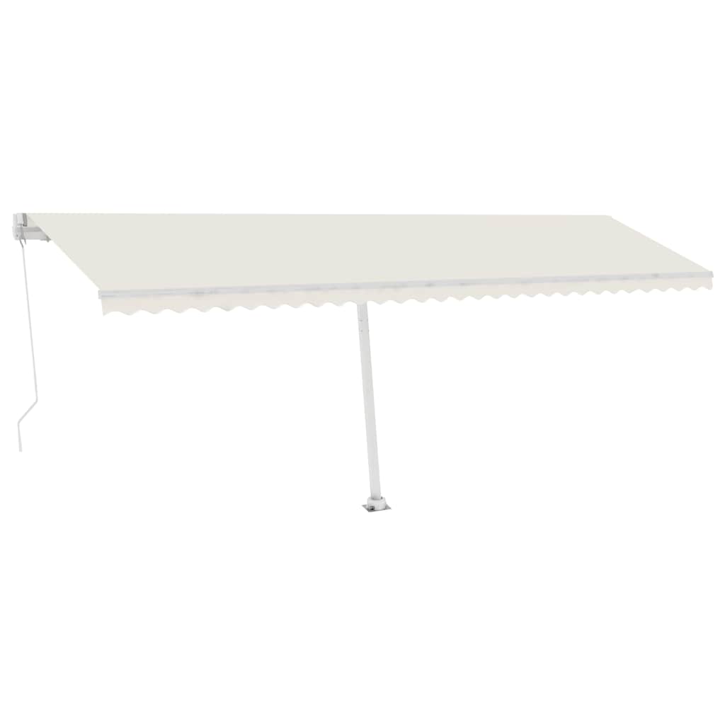 Tenda da Sole Retrattile Manuale con LED 600x300 cm Crema 3069602