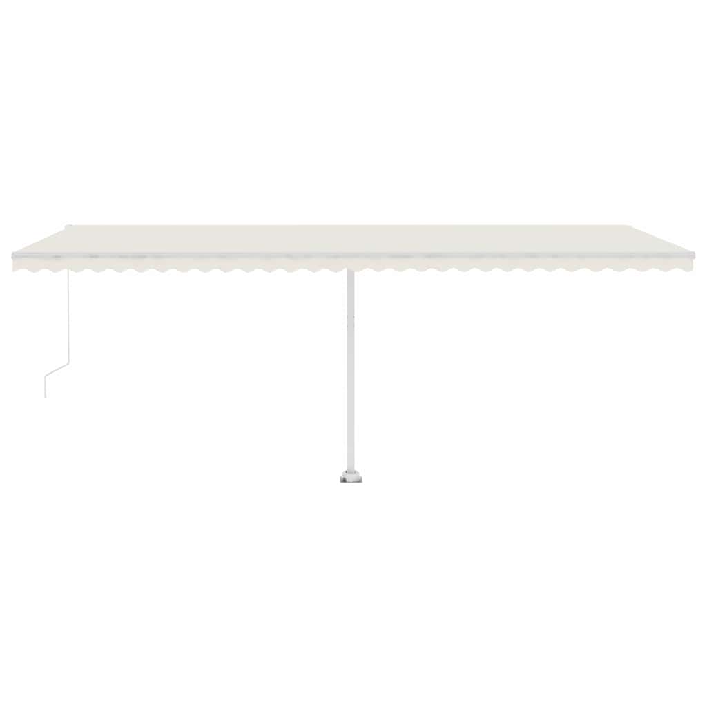 Tenda da Sole Retrattile Manuale con LED 600x300 cm Crema 3069602