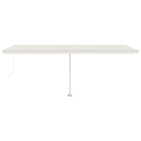 Tenda da Sole Retrattile Manuale con LED 600x300 cm Crema 3069602