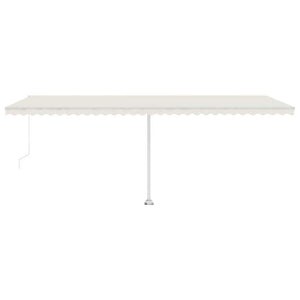 Tenda da Sole Retrattile Manuale con LED 600x300 cm Crema 3069602