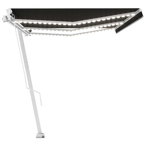 Tenda da Sole Retrattile Manuale con LED 600x300 cm Antracite 3069604