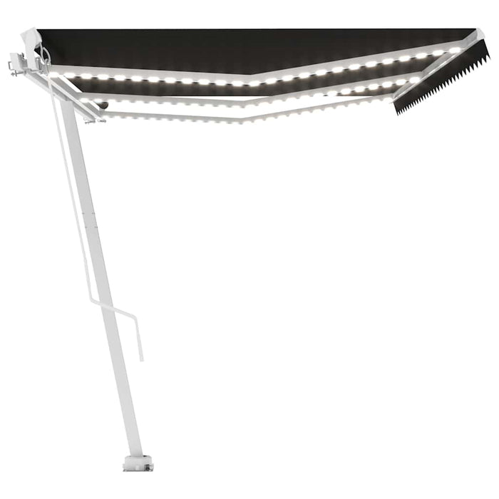 Tenda da Sole Retrattile Manuale con LED 600x300 cm Antracite 3069604