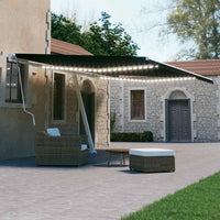 Tenda da Sole Retrattile Manuale con LED 600x300 cm Antracite 3069604