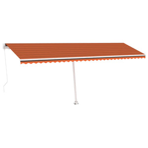 Tenda da Sole Retrattile Manuale LED 600x300 cm Arancio Marrone cod mxl 43856