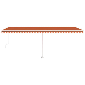 Tenda da Sole Retrattile Manuale LED 600x300 cm Arancio Marrone cod mxl 43856