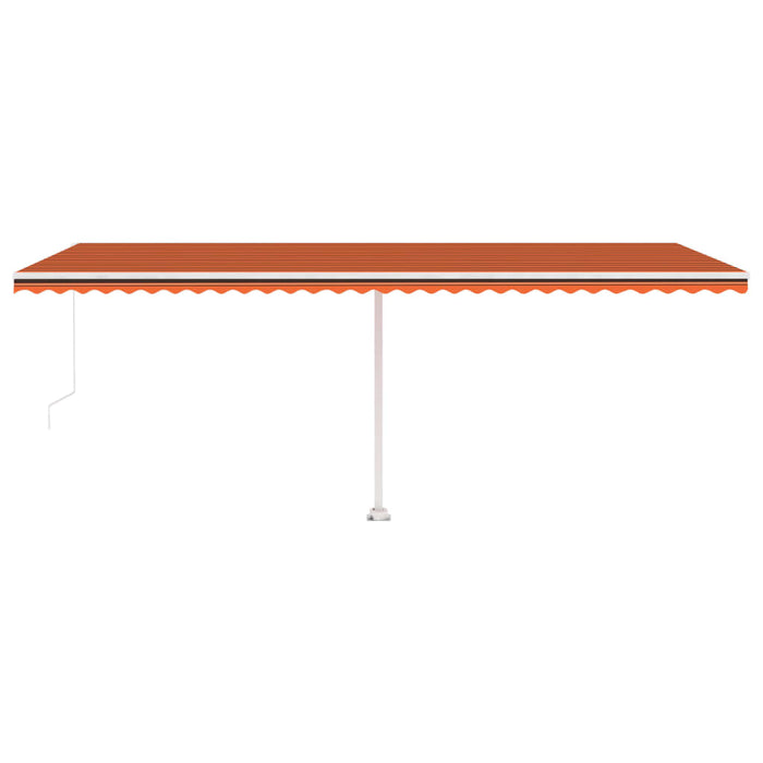 Tenda da Sole Retrattile Manuale LED 600x300 cm Arancio Marrone cod mxl 43856