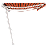 Tenda da Sole Retrattile Manuale LED 600x300 cm Arancio Marrone cod mxl 43856