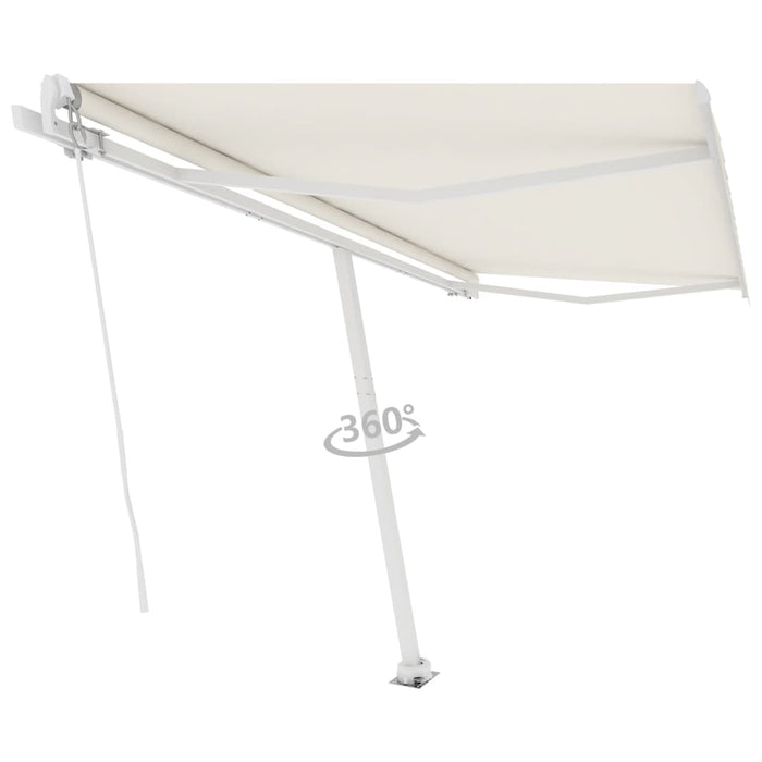 Tenda da Sole Retrattile Manuale Autoportante 400x350 cm Crema 3069617