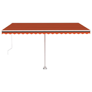 Tenda Retrattile Manuale Autoportante 450x300cm Arancio Marrone cod mxl 39691