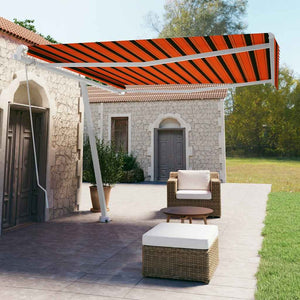 Tenda Retrattile Manuale Autoportante 450x300cm Arancio Marrone cod mxl 39691