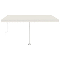 Tenda da Sole Retrattile Manuale con LED 400x350 cm Crema 3069622