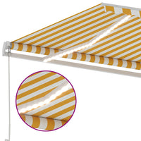 Tenda da Sole Retrattile Manuale LED 400x350 cm Giallo Bianco 3069623