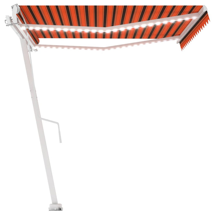 Tenda Automatica Sensore Vento e LED 400x350 cm Arancio Marrone cod mxl 39693