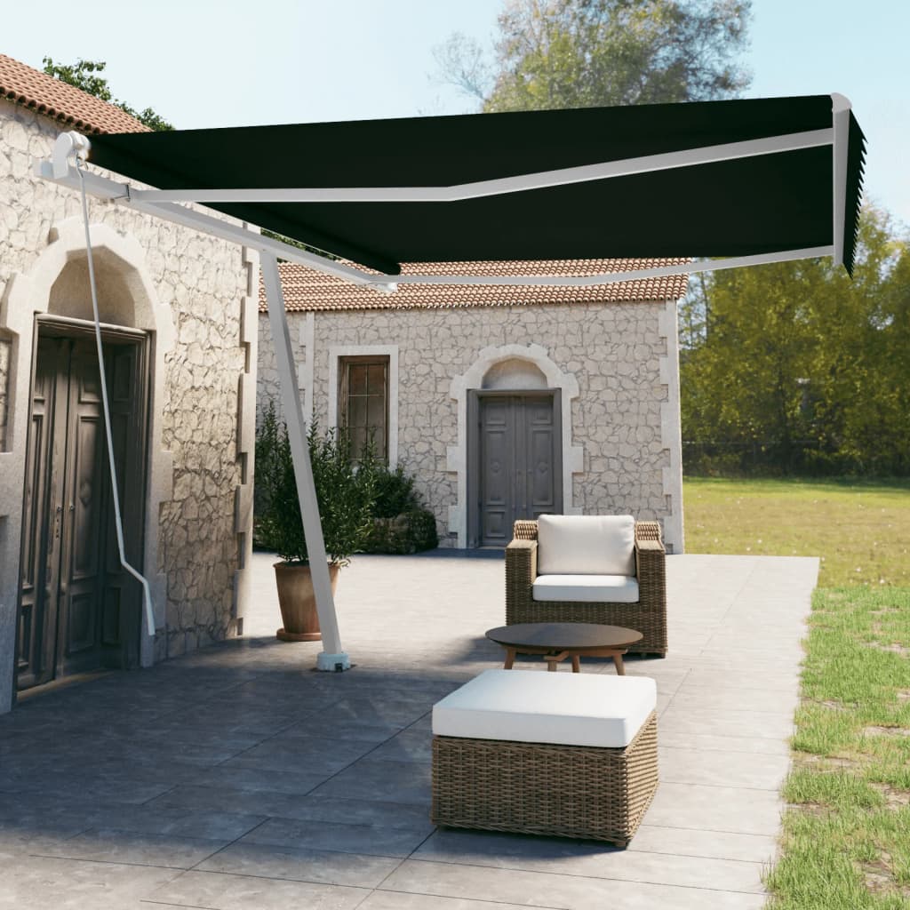 Tenda Sole Retrattile Manuale Autoportante 450x350 cm Antracite cod mxl 43864