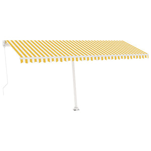 Tenda da Sole Autoportante Manuale 500x350 cm Gialla Bianca 3069658