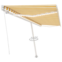 Tenda da Sole Retrattile Manuale LED 400x350 cm Giallo Bianco 3069663