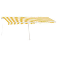 Tenda da Sole Autoportante Manuale 600x350 cm Gialla Bianca 3069678