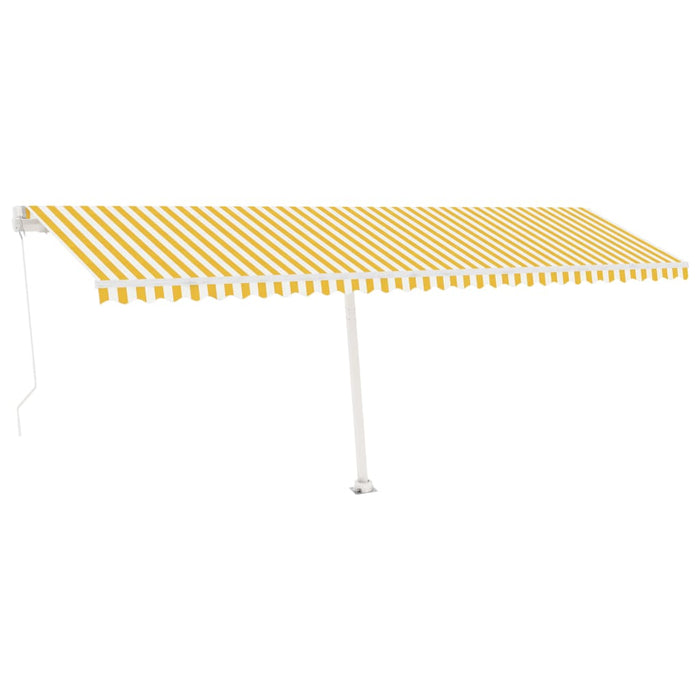 Tenda da Sole Autoportante Manuale 600x350 cm Gialla Bianca 3069678