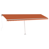 Tenda da Sole Retrattile Manuale 600x350 cm Arancione e Marrone  cod mxl 39694