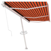 Tenda da Sole Retrattile Manuale 600x350 cm Arancione e Marrone  cod mxl 39694